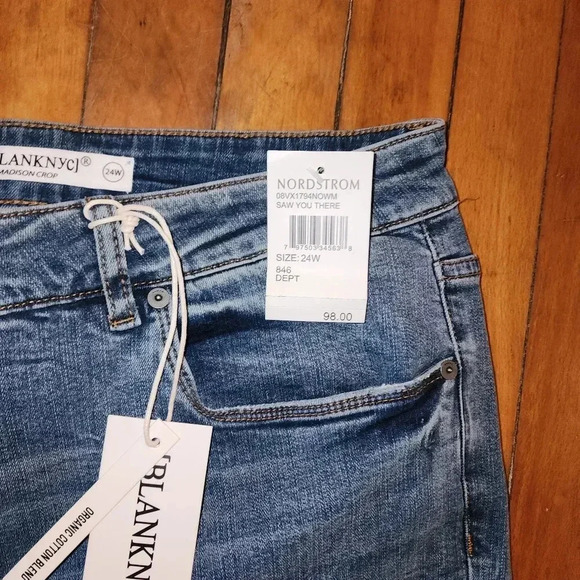 Blank NYC Nordstrom plus size 24W womans denim jeans highrise crop - Picture 3 of 9